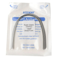 Azdent Дуги Super Elastic (SE), 016x022, Upper, Ovoid Form, 10 шт
